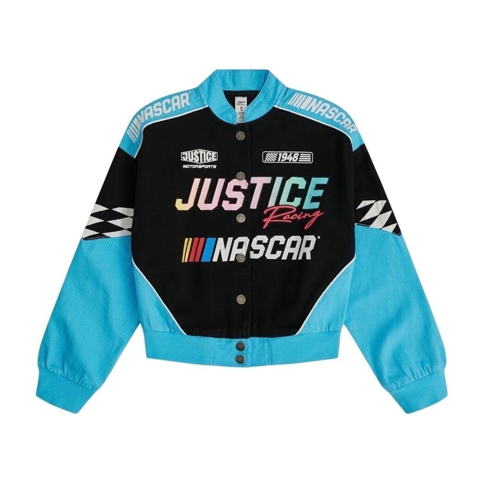 Girl's jean jacket Xs 5/6 NASCAR X Justice Collab Racing Jacket
